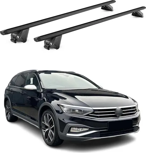 OMAC Dachträger Gepäckträger für VW Passat Alltrack SW B8 2015-2025 - Dachgepäckträger aus hochwertigem Aluminium, leicht und abnehmbar. Ideal für Fahrräder und Skiausrüstung, mit aerodynamischem Design für reduzierte Windgeräusche.