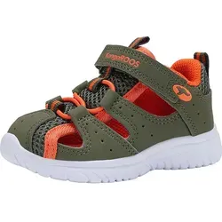 KangaROOS Ki-rock Lite Ev Sandale für Kinder, Olive Flame, 21 EU - Bequeme Sandale mit Klettverschluss und elastischen Schnürsenkeln, ideal für aktive Kleinkinder. Die herausnehmbare Sohle ermöglicht eine einfache Größenmessung und sorgt für optimalen Tragekomfort.
