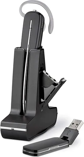Poly Savi W445-M - 400 Series Headset - DECT Headset für Büro und Home Office mit bis zu 120 m Reichweite, exzellenter Klangqualität und drei Tragevarianten für optimalen Komfort.