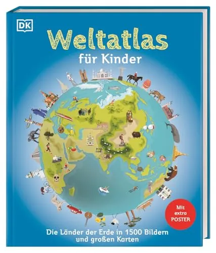 Weltatlas für Kinder: Länder der Erde in Bildern und Karten - Hörbuch über die Länder der Erde mit 1500 Bildern und großen Karten. Inklusive Poster mit Weltkarte und Flaggen, ideal für Kinder ab 8 Jahren.