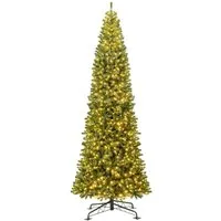 Costway 360 cm Weihnachtsbaum mit 1030 Lichtern - Großer, vorbeleuchteter Weihnachtsbaum mit 2536 Zweigspitzen für eine festliche Atmosphäre. Robuste Konstruktion aus PVC, ideal für Innen- und Außendekoration. Perfekt für gemütliche Feiertage!
