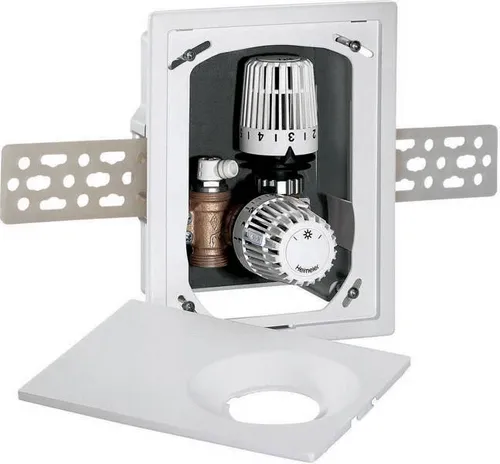 HEIMEIER Multibox K-RTL Unterputz - Rücklauftemperatur-Begrenzer mit Thermostat 9301-00.800, energieautark und ideal für Fußbodenheizungen