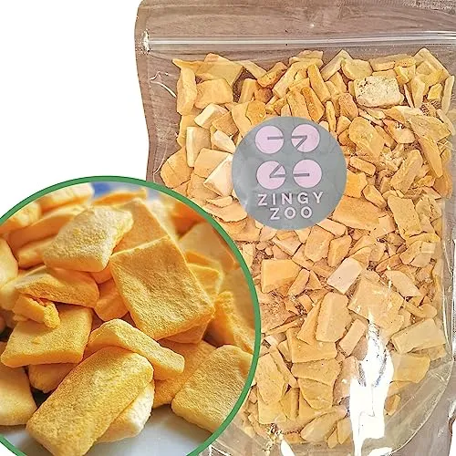 Gefriergetrocknete Mango | XL 300g Ohne Zuckerzusatz Mangos Gefriergetrocknet | Freeze Dried Fruit Mangoe Getrocknet | Trocken Früchte Keine Zusätze | Trockenmango ZingyZoo
