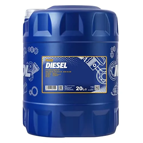 MANNOL Diesel 15W40 CG-4 Motorenöl 20L - Hochwertiges Motoröl für Dieselaggregate, bietet hervorragenden Schutz und Leistung in anspruchsvollen Betriebsbedingungen.