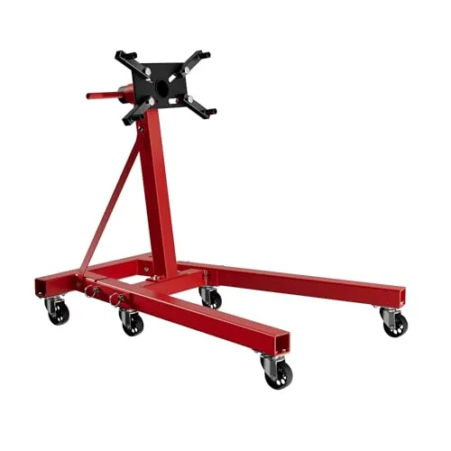 Wiltec Motorständer 900kg - Robuster Motorheber mit 360° Schwenkung - Motorheber, Tragkraft bis 900 kg, ideal für Werkstätten. Robustes Design aus lackiertem Stahl mit 360°-Motor-Schwenkung für effiziente Reparaturarbeiten.