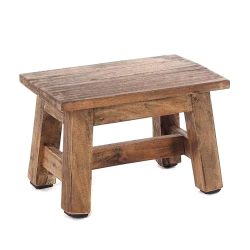 DESIGN DELIGHTS Holz HOCKER Monte - Rustikaler Blumen- und Pflanzenhocker aus Mahagoni - Hocker fürs Kinderzimmer, handgefertigt aus massivem Mahagoni, ideal für Dekoration und als praktischer Blumenhocker. Einzigartige natürliche Schönheit macht ihn zum Blickfang!