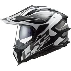 LS2 MX701 Explorer Alter Matt Motocross Helm - Schwarz-Weiß, Größe M - Motorradhelm mit HLGV Helmschale, 3 Schalengrößen und langer ovaler Form für optimalen Tragekomfort und Sicherheit beim Motocross.