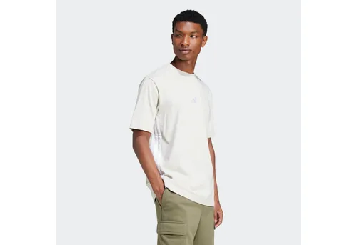 Adidas Essentials 3-Stripes Single Jersey Tee - grün - T-Shirts für Herren, bietet hohen Tragekomfort aus weichem Single Jersey und sportlichen 3-Streifen für einen stylischen Look.