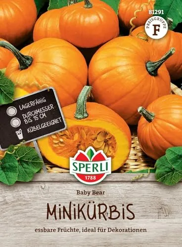 Sperli Minikürbissamen Baby Bear 81291 - Saatgut für den perfekten Minikürbis. Der Minikürbis kann Dank seiner Vielseitigkeit ideal zum Verzehr oder zum dekorieren genutzt werden.