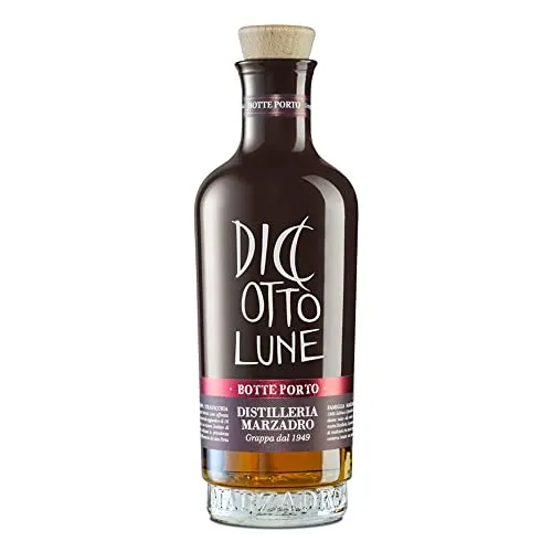 Grappa Stravecchia Le Diciotto Lune Riserva Botte Porto Marzadro 0,7 ℓ - Tresterbrand aus Trentino, gereift in Portweinfässern für ein unvergleichliches Aroma und Geschmackserlebnis.