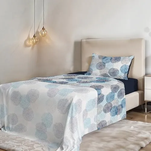 Italian Bed Linen Fantasy Bettwäsche, Soffioni Blu, Kleine doppelte