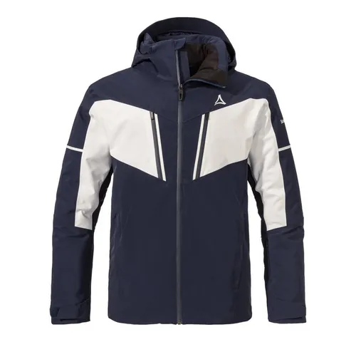 Schöffel Herren Skijacke Hohbiel Navy Blazer 56 - Ski-Jacken für Herren mit RECCO-Reflektor für Sicherheit, 4D BODYMAPPING für optimalen Komfort und einer Wassersäule von 20.000 mm für besten Wetterschutz.