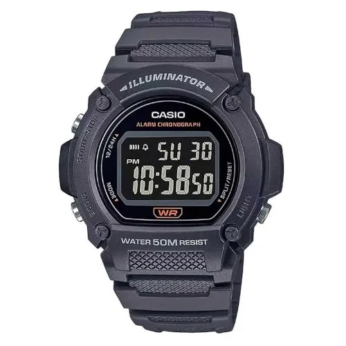 Casio SPORT COLLECTION Herrenuhr W-219H-8BVDF (Ø 47 mm) - Multifunktionale Casio Herrenuhr mit Quarzmechanismus, LED-Beleuchtung und wasserdicht bis 5 ATM. Perfekt für den Alltag, erinnert Sie täglich an wichtige Termine.