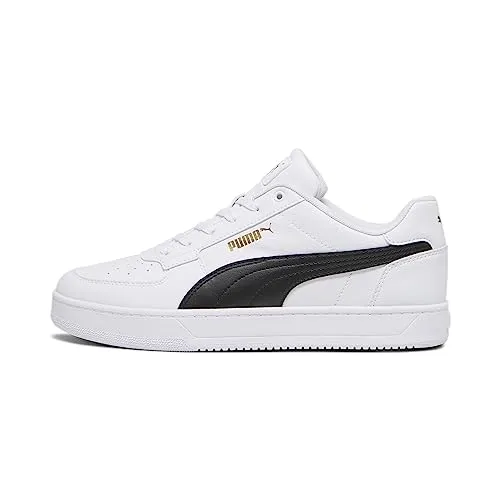 PUMA Unisex Caven 2.0 Sneaker - Weiß Schwarz Gold, 45 EU - Herren-Sneaker mit geschichteter Gummizwischensohle und stylischem Puma Branding, ideal für trendbewusste Looks.