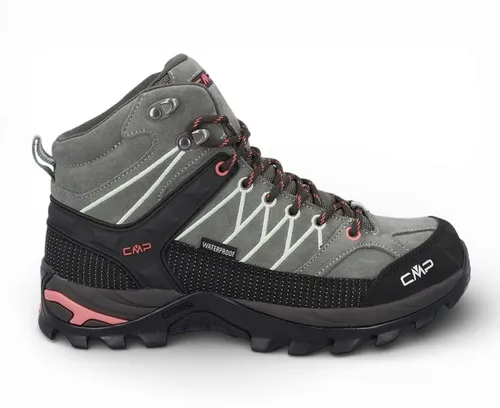 CMP Damen Rigel MID WP Schuhe - Avocado-Coral, Größe 37 - Wasserdichte Wanderschuhe für Damen, ideal für leichte Wanderungen und Trekkingtouren. Bieten Komfort und Halt auf gepflegten Wegen und in hügeligem Gelände.
