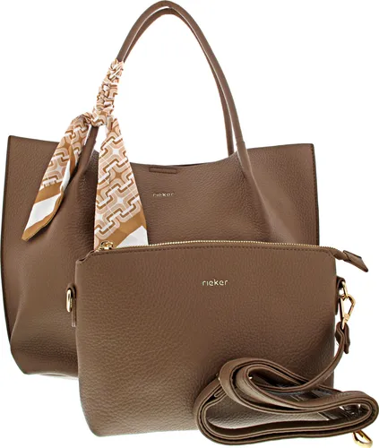 Rieker H139924 H13 Damen Handtasche Braun – 2 in 1 Bag-in-Bag - Stylische Rieker Handtasche in Braun, 2 in 1 Design mit praktischer Innentasche. Perfekt für Alltag und Freizeit, bietet sie Komfort und ausreichend Platz für Ihre Essentials.