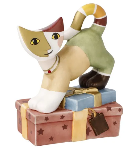 Goebel Rosina Wachtmeister Aspettando il Natale Katze auf Geschenk 3021