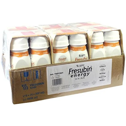 Fresenius Kabi Fresubin Energy Drink Erdbeere Trinkflasche, 6 x 4 x 200 ml, 1er Pack (1 x 5,5 kg)