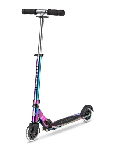 MICRO Scooter SPRITE LED neochrome - SA0237 - Roller / Kickboards mit leuchtenden LED-Rollen, ideal für Kinder und Erwachsene, sorgt für Spaß und Sicherheit beim Fahren.