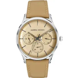 ADORA AD8468 Herrenuhr – Elegante Armbanduhr aus Edelstahl und Leder - Armbanduhren mit Quarzwerk, 5 Bar wasserdicht und stilvolles Lederband – ideal für jeden Anlass.