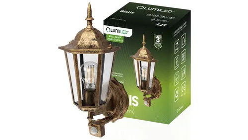 Kinkiet Elewacyjny Zewnętrzny E27 LED Latarnia mit Bewegungsmelder BELLIS LUMILED - Trenn- & Lastschalter mit integrierter LED-Beleuchtung und Bewegungsmelder für optimale Sicherheit und Energieeffizienz im Außenbereich.