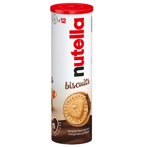 Nutella Biscuits Keksgebäck mit Nuss Nougatcreme 166g - Leckere Kekse mit einer cremigen Nuss Nougatfüllung, perfekt für den kleinen Snack zwischendurch.