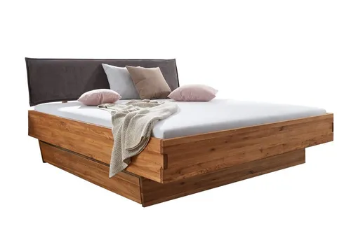 Main Möbel Massivholzbett "Amelie" 200x200cm - Massivholzbett mit Schubkästen in Wildeiche, ideal für zusätzlichen Stauraum und ein stilvolles Schlafzimmer.