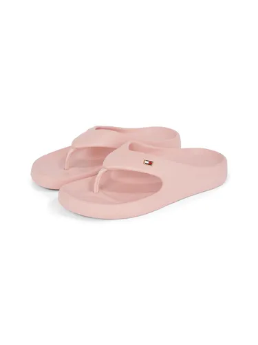 Zehentrenner TOMMY HILFIGER "TH COMFORT BEACH SANDAL", Damen, Gr. 39/40, rosa (rose), Synthetik, modisch, Schuhe, Dianette, Sommerschuh, Bequemschuh mit kleiner Logostickerei