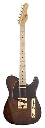 MICHAEL KELLY MK-CC50 Burl Burst Edition - Festkörper-E-Gitarre mit einzigartigem Burl Burst Finish, ideal für kreative Musiker, die einen besonderen Look und Klang suchen.