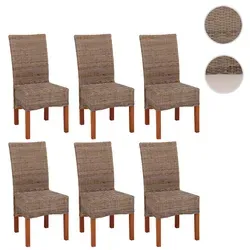 6er-Set Esszimmerstuhl Korbstuhl M44 aus Kubu-Rattan - Stühle aus langlebigem Kubu-Rattan mit hoher Rückenlehne für optimalen Sitzkomfort. Ideal für gemütliche Abende am Esstisch und einfach zu montieren.