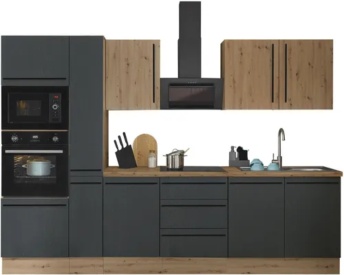 KOCHSTATION Küchenzeile Florida, Breite 300 cm, wahlweise mit E-Geräten,Softclose für Türen/Schubkästen