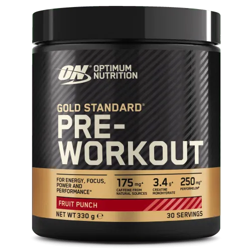 Optimum Nutrition Gold Standard Pre-Workout - Fruit Punch 330g - Leckeres Pre-Workout Pulver für mehr Energie und Fokus, ideal für dein Training. Genieße den fruchtigen Geschmack und steigere deine Leistung!