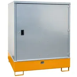 Bauer Südlohn Gefahrstoff-Schrank GS-3, lackiert, Gelborange - Gefahrstoffschrank für die sichere Lagerung von 200-l-Fässern, abschließbar und aus verzinktem Stahlblech, ideal für gewässergefährdende und entzündbare Flüssigkeiten.