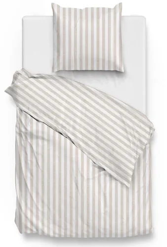 ZO HOME Bettwäsche Banda-di-Lino, 2-teilig aus 100% Baumwolle - Modernes Design mit grauen Streifen, aus hochwertigem Renforcé gefertigt. Diese atmungsaktive Bettwäsche sorgt für ein angenehmes Schlafklima und bringt frischen Wind in Ihr Schlafzimmer.