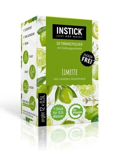 INSTICK Getränkepulver Limette 12-er Packung (für 12 x 0,5 L)