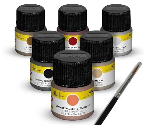 Colour Set Oldtimer Acrylic 6 x 12 ml + Pinsel, Heller Farben 9404