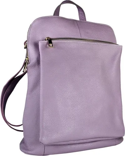 Toscanto Damen Cityrucksack aus Leder - Eleganter Cityrucksack aus echtem Leder in flieder-lila, handgefertigt in Italien. Ideal für stilbewusste Damen, bietet Platz für alles Wichtige und überzeugt durch hohe Qualität und modisches Design.