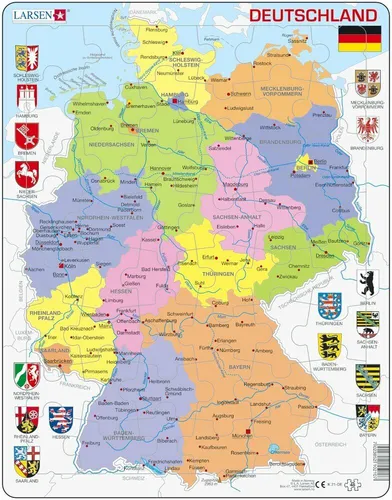 Larsen Puzzle Deutschlandkarte (politische Karte) 48 tlg.