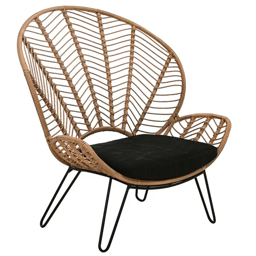 Dehner Gartenlounge-Set Korbsessel Venezia - Garten-Lounge-Sets in stilvoller naturfarbener Geflechtoptik mit robustem Stahlgestell, ideal für entspannte Stunden im Freien und inklusive bequemen Polstern.