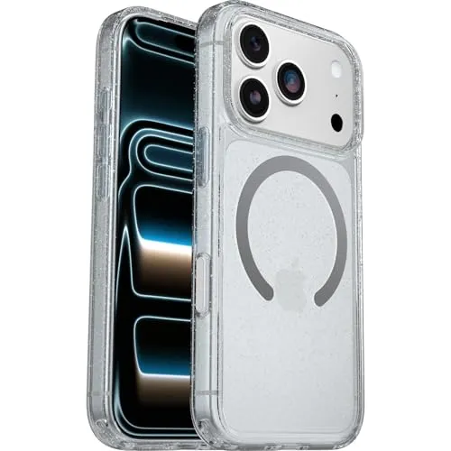 OtterBox Symmetry Clear MagSafe für iPhone 17 Pro - Stardust Clear - HÜLLEN & DISPLAYSCHUTZ - Schlanker Schutz mit integriertem MagSafe für einfaches kabelloses Laden und Kamera-Kontrolle.
