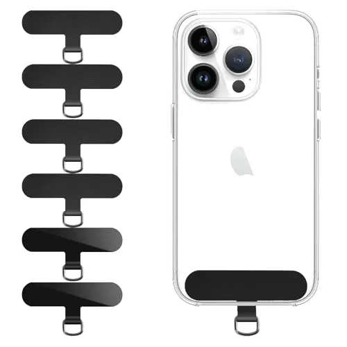 Qyoocom Handykette Halterung 6 Stück,Ultradünn Stärker, Haltbarer, Nicht Leicht zu Brechen Handyband Adapter Passt alle Handykette