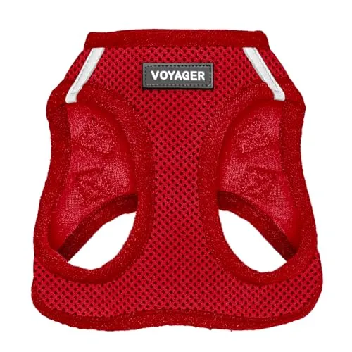 Best Pet Supplies Voyager Step-In Air Hundegeschirr - Rot, Größe S - Weiteres Autozubehör, leichtes, atmungsaktives Mesh-Geschirr für ganzjährige Spaziergänge mit hoher Sichtbarkeit dank reflektierender Streifen.