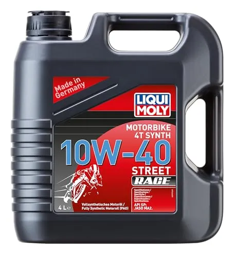 Liqui Moly Motorbike 4T Synth 10W-40 - Hochleistungs-Motoröl für Motorräder - Motoröl für Motorräder, 4-Liter Kanister, bietet hervorragenden Schutz und Leistung unter extremen Bedingungen.