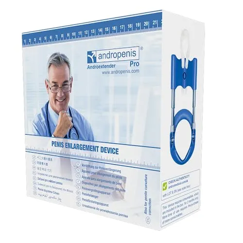 Andromedical Androextender Penis Extender - Herren-Sexspielzeug zur Unterstützung der Vergrößerung, in Blau, aus verschiedenen Materialien, für diskrete Anwendung und effektive Ergebnisse.