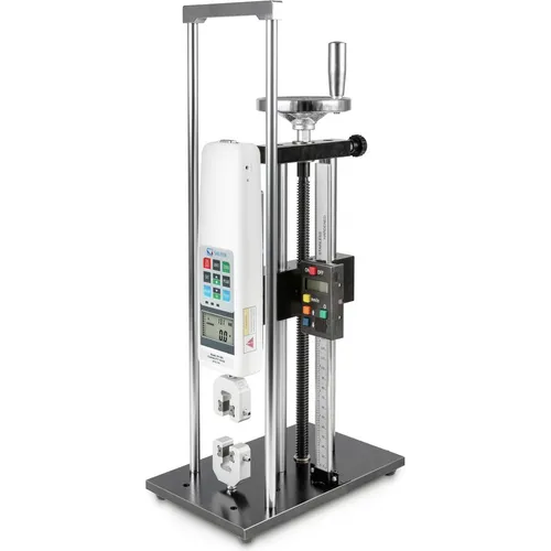 Kern Kraft-Prüfstand TVL 500FHS71 - Kraftmessgerät für Zug- und Druckkraftprüfungen bis 500 N, inklusive digitalem Messgerät und 2 Klemmen – ideal für zeitsparende manuelle Tests.