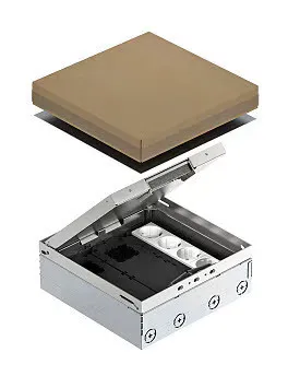 OBO Bettermann UDHOME9 2V GB V Geräteeinsatz komplett (7427300) - Geräteeinsätze & Montageträger, einbaufertige Einheit mit Schnurauslass, ideal für Estrich- und Hohlböden, VDE-zertifiziert für höchste Sicherheit.