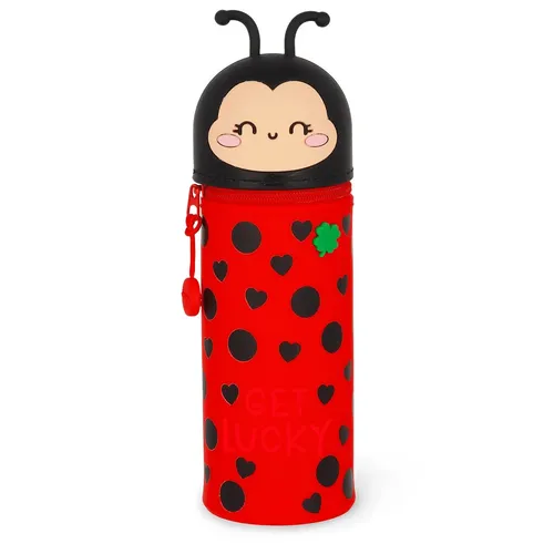 Legami 2-in-1 Federmäppchen Marienkäfer - Praktisches 2-in-1 Federmäppchen aus weichem Silikon, verwandelt sich im Handumdrehen in einen stabilen Stifthalter. Ideal für Schule und Büro, hält bis zu 15 Stifte. Kawaii-Design für Freude im Alltag!