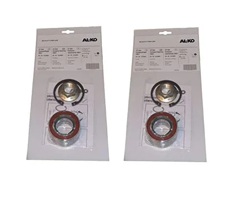 FKAnhängerteile 2 x ALKO Radlager 1224801 Lager 64/34x37 mm + Zubehör - Kompaktlager Ecolager