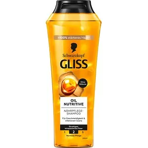 Gliss OIL NUTRITIVE Shampoo 250 ml - Pflegendes Shampoo für trockenes Haar, mit wertvollen Ölen für geschmeidige und glänzende Ergebnisse.