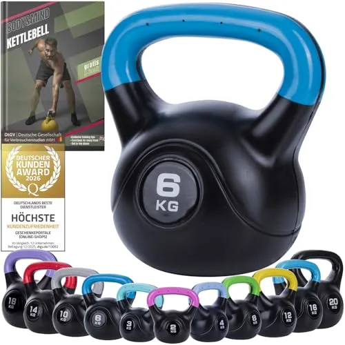 Body & Mind® Kettlebell Kugelhantel 2-20 kg - Vielseitige Fitness-Hantel für Krafttraining - Optimale Kettlebell für dynamisches Krafttraining, gelenkschonend und für alle Fitnesslevel geeignet. Mit geprüfter Qualität und verschiedenen Gewichtsklassen, ideal für das Training zu Hause oder im Verein.